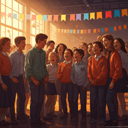 School celebration and meal community moment