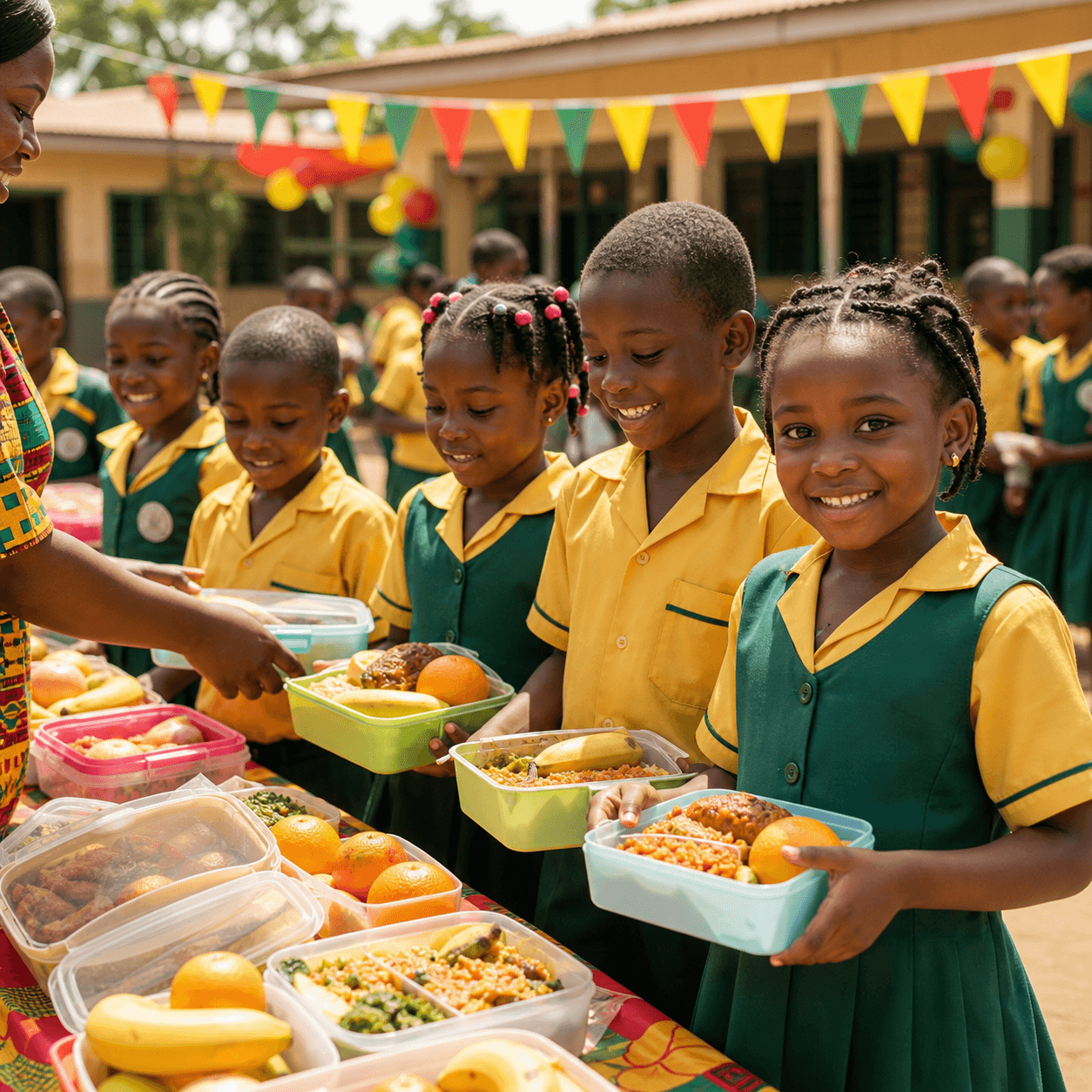 School celebration and meal community moment