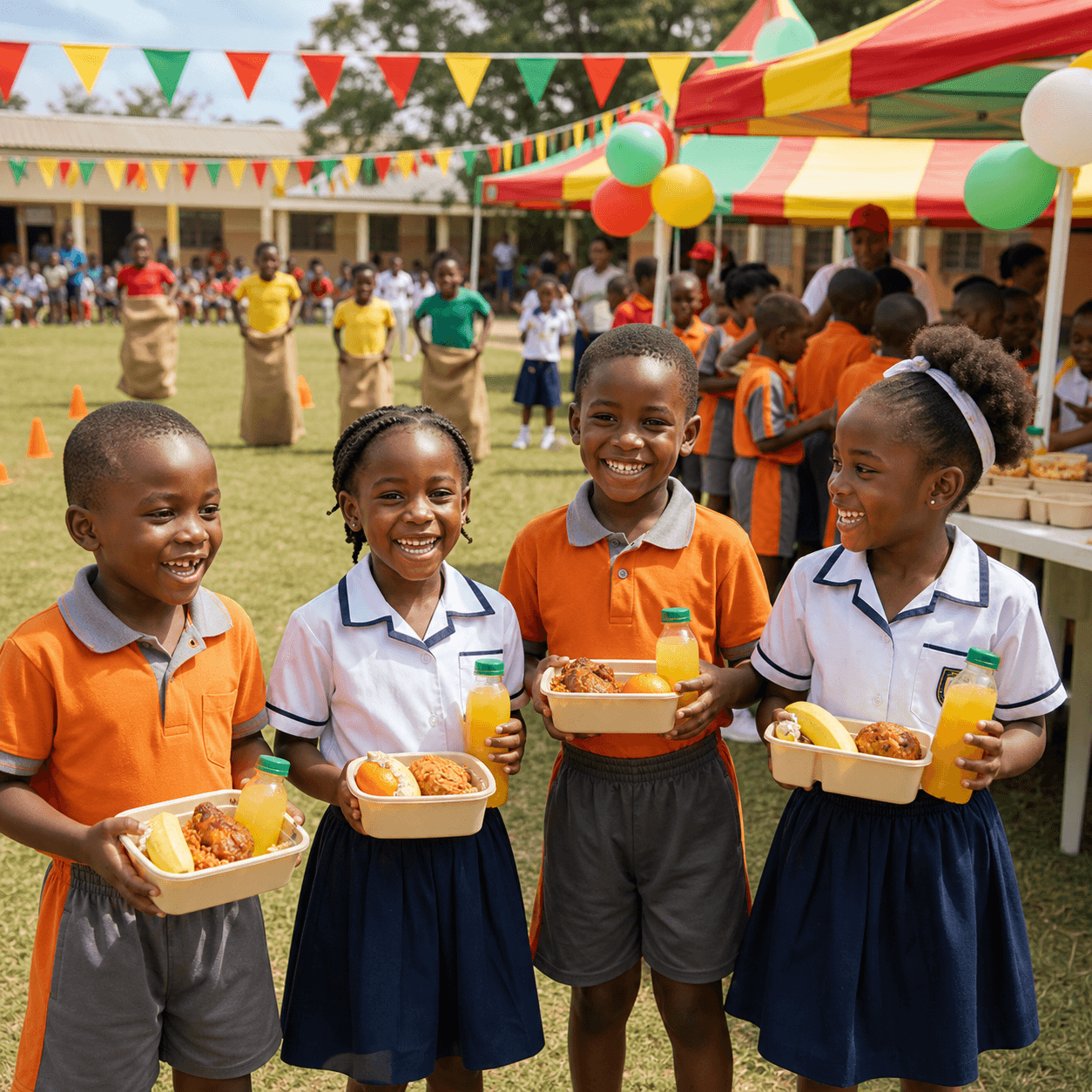 School celebration and meal community moment